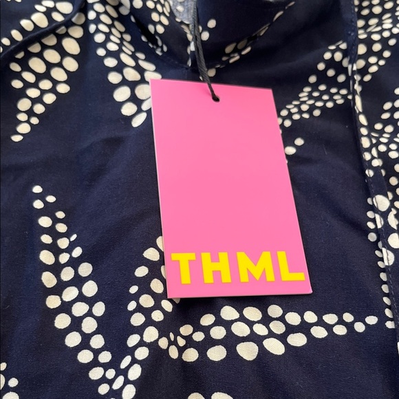 THML Blue Blouse with Colorful Embroidery New with tag Sizes Medium - Picture 3 of 12